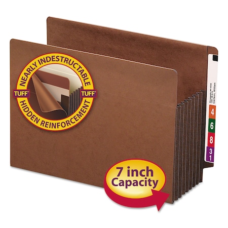 Smead Pocket Folder, End Tab, 7", Red, PK5, Size: Letter 73795